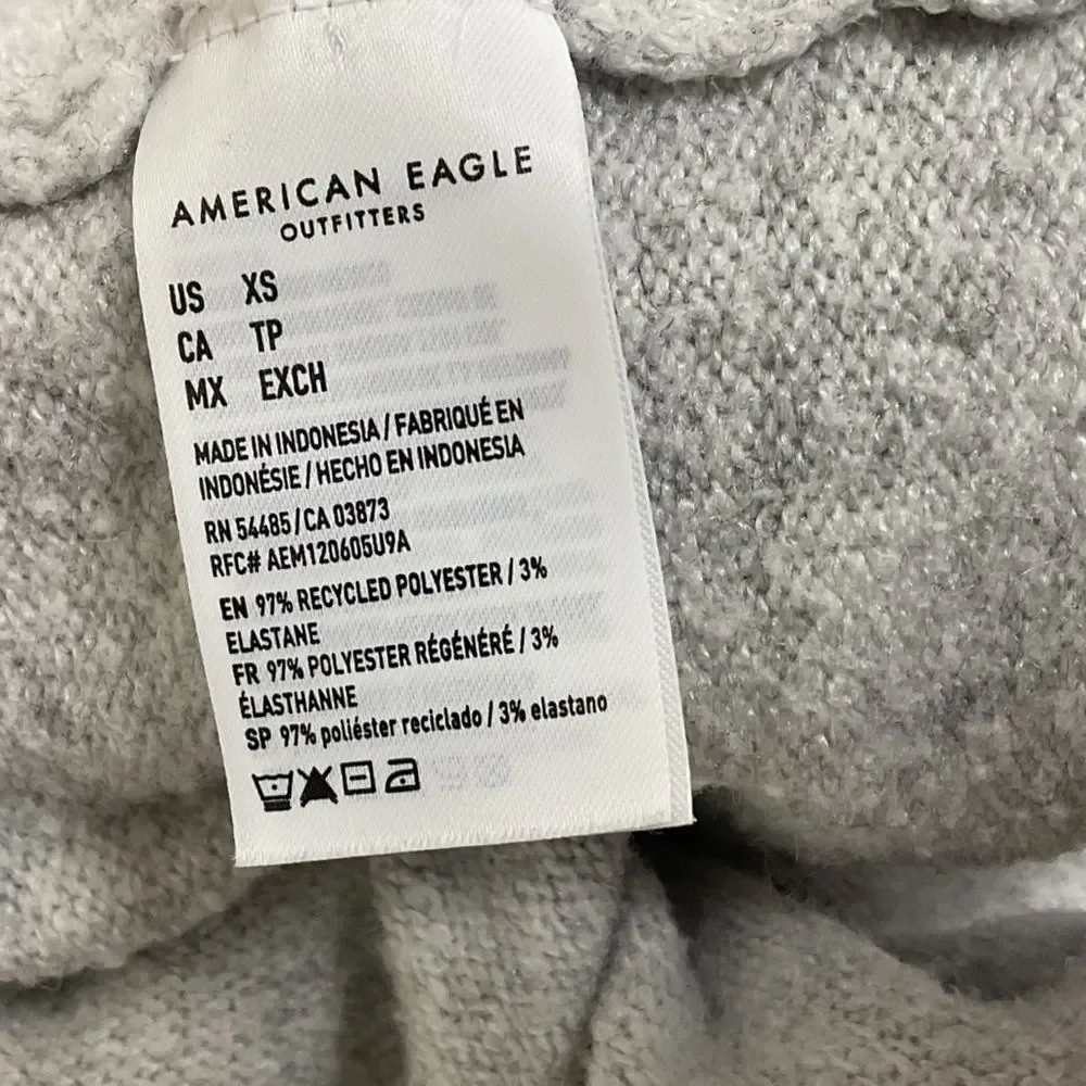 American Eagle Outfitters Light Gray Knit Button Up Cardigan Size XS